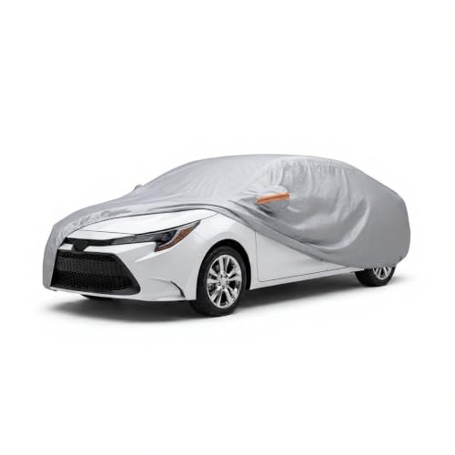 Image of myTVS 100% Waterproof Car Body Cover for Toyota Corolla Altis - Custom-Fit, Double-Layer, UV & Dust Proof, Mirror Pockets & Elastic Clip Lock (CSK 8)