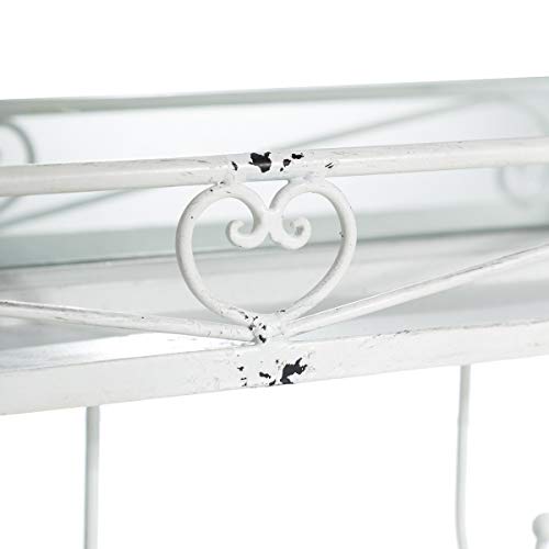 Cintre avec miroir mural métal blanc meuble rangement salle de bain
