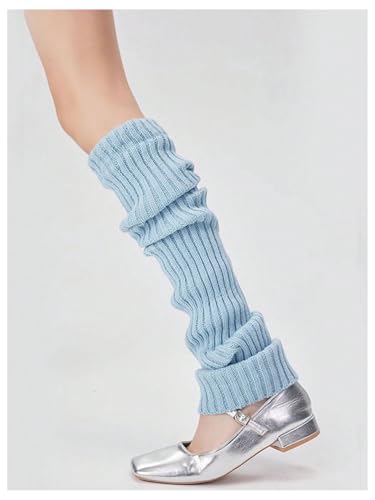 Milumia Women's Rib Knitted Leg Warmers 80s Knee Length Winter Long Boot Socks2