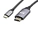 HangTon USB-C auf HDMI Kabel 4K 60Hz für Laptop Handy DSLR zu HD TV Monitor Projektor Display, Sony A7C A7SIII, Canon R5, Atomos Ninja V, Grau geflochten, 20 cm