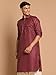 Elina fashion Men's Cotton Kurta Pajama Pathani Set||Indian Pakistani Ethnic Rakhi Festival Wear Purple_Large Size