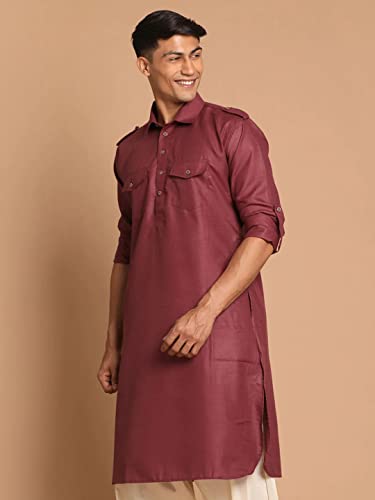 Elina fashion Men's Cotton Kurta Pajama Pathani Set | Indian Pakistani Ethnic Traditional Rakhi Festival Wear3