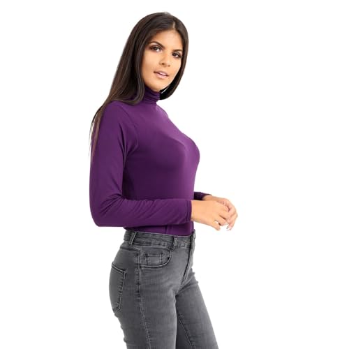 Camiseta de manga larga morada para mujer ideal para looks casuales y días de relax 3