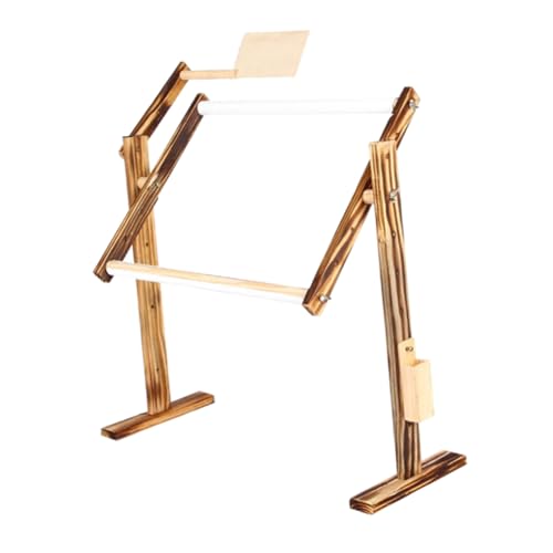 Housoutil Solid Wood Cross-Stitch Stand Embroidery Rack Home Accessory Vintage Style Crewel Embroidery Frame