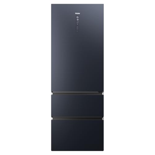 Haier 3D 70 Series 7 HTW7720ENMB - Frigorífico Combi, Cajones Direct Access, Conexión WIFI, Motor Inverter, Cajón Humidity Zone, Total No Frost, 483 L, Clase E, Negro, Ancho: 70 cm, Alto: 200 cm