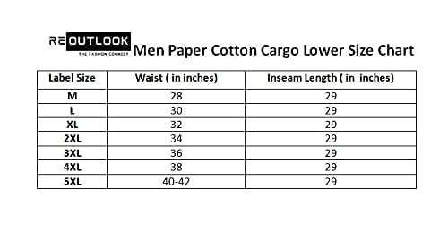 Image of REOUTLOOK Men's Regular‑Fit Cotton Cargo Pants - Elastic Drawstring Waist, 5 Pockets, Breathable Everyday Casual Trousers