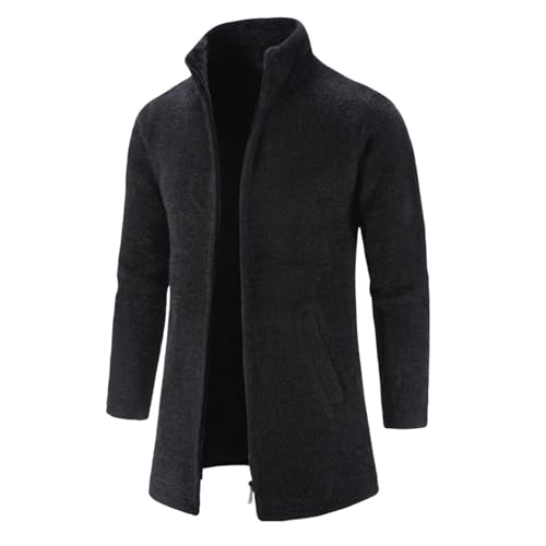 Cárdigan de cuello alto hombre chaqueta punto larga coreana invierno