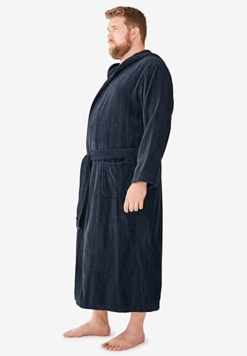 KingSize Men's Big & Tall Tall Terry Velour Hooded Maxi Robe3
