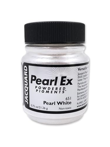Jacquard Pearl Ex Pigment Powder 0.75 oz Pearl White - Loose Mica Powder for Epoxy Resin, Watercolors, Calligraphy Ink & Clay - Epoxy Pigment Powder - Epoxy Resin Color