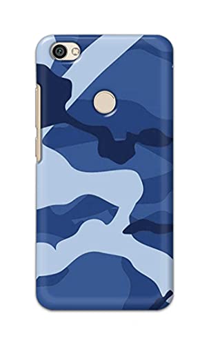 Image of Printed Hard Back Cover Case for Mi Redmi Y1 Back Cover (Army Blue Pattern) -1302