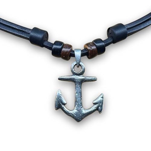 HANA LIMA Halskette Anker Surferkette Lederkette Surferhalskette Herrenhalskette Herrenkette Damenkette