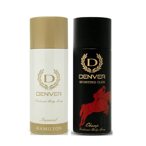 DENVER Imperial & Champ Deodorant For Men - 150 ML Each Pack of 2 |Long Lasting Deodorant Spray for Men