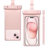 wellhouse Waterproof Phone Pouch, Waterproof Phone Case for iPhone 16 15 14 13 Pro Max XS Samsung, IPX8 3D Cellphone Dry Bag Beach Essentials -Earl Pink