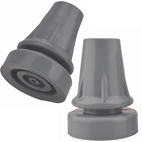 Crutch Tips Anti-Slip Crutch Pad, Crutch Accessories, Replacement Non-Slip Crutch Tips for Crutches, Thickened Natural Rubber Crutch Foot Pads, Gray (2 Pack)