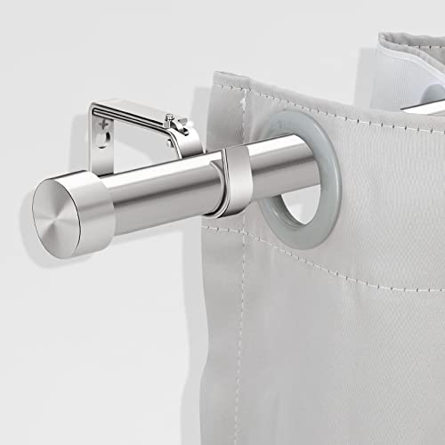 Olv 2 Pack Nickel Rods For Window 72-144 Inch, Adjustable Single Window Curtain Rods With End Cap Design Finials,Drapery Rods Of Window Treatment,1 Inch Diameter,Brushed Nickel #TOP2