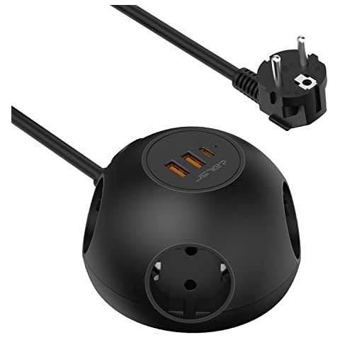 Multiprise JSVER 4 Prises AC, 2 USB, 1 Type C Cover