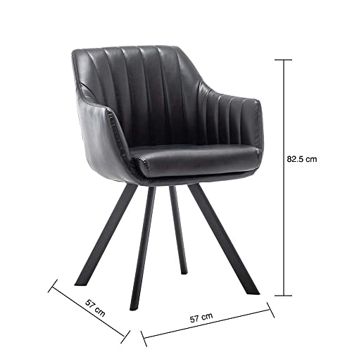 Marque Amazon - Movian John - Lot de 2 chaises de salle à manger, noir - Image 5