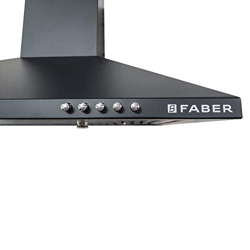 Image of Faber 60 cm 800 m /HR Pyramid Kitchen Chimney (HOOD CONICO PLUS BF BK 60, 2 Baffle Filters, Black)