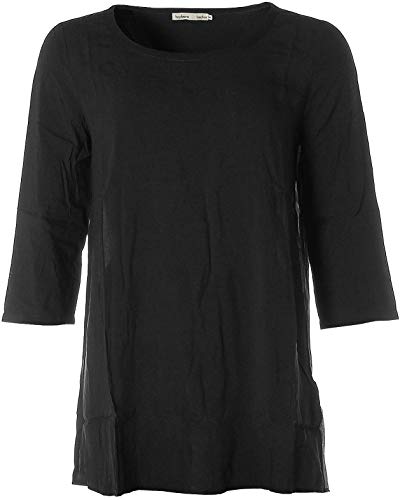 Barbara Becker Damen 3/4 Arm Bluse Shirt Rundhals Black 38 Cover