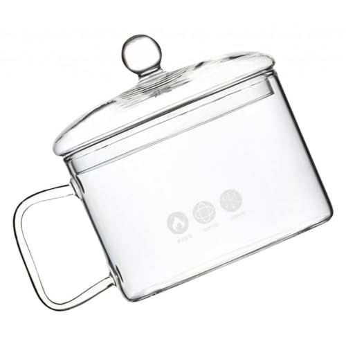 Taza para sopa y leche de vidrio cacerola transparente para desayunos 6