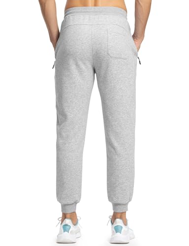 Image of Rdruko Men's Fleece Joggers Pants Winter Warm Sweatpants with Zipper Pockets Athletic Running Gym Workout