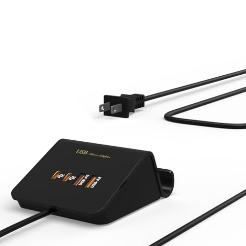 WUKUR USB Charging Station 45W 4 Ports USB and USB C Charger Station for Multiple Devices Laptop MacBook Tablet iPhone 14/14 Pro/ 14 Pro max etc