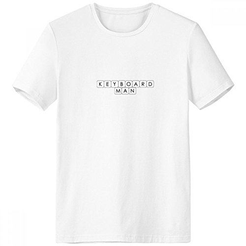T-shirt homme clavier imprimé blanc anti irritation sans étiquette L