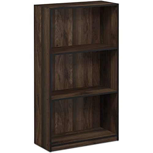 Furinno Basic 3-Tier Bookcase Storage Shelves, Columbia Walnut #TOP4