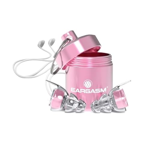 Eargasm Essentials Bundle: High Fidelity Earplugs with Pink Filters and Flexible Silicone Connector Cord - All-in-One Hearing Protection for Concerts, Festivals, Motorcycles Riders, Loud Environments Cover