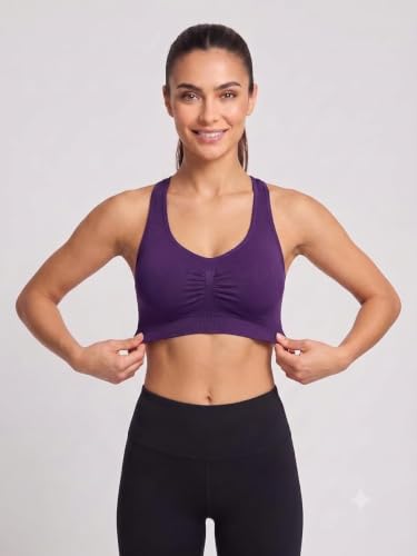 Image of Seamless Comfort: Padded Slip-On Sports Bra for Women - Effortless Support and Style (Free Size-Best for 30 to 36 Boob Size)