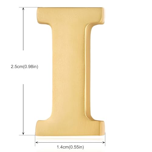 Image of HONEY BEAR Mens Womens Initial Alphabet Letter Lapel Pins Collar Badge Brooches for Business Wedding Graduation Gift Matte Gold 0.59 inches