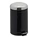 Relaxdays Kosz na śmieci, funkcja Soft Close, pedał nożny, kosz na śmieci do kuchni, łazienki, kosz na śmieci z pedałem z pokrywką, 12 l, czarny/srebrny