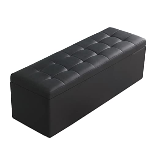 Repose-pieds carré en cuir étanche avec coffre de rangement