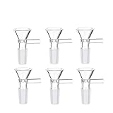 6PCS 14mm Heat-Resistant Borosilicate Glass Funnel with Handle for Filling Oil, Water, and Spices in Home Kitchen