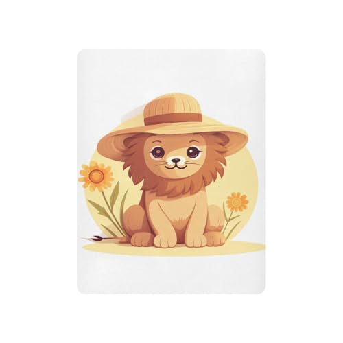 JIPONI Sunflower Lion Soft Playard Sheet- Pack & Play Sheets Fitted, Breathable Mattress Cover for Standard Size Play Yard, 39’x27’x5’