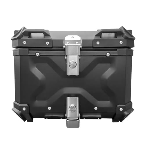Baúl superior para motocicleta, caja trasera universal de aluminio para motocicleta, almacenamiento de viaje con placa base de soporte para equipaje de casco, baúl impermeable para motocicleta, baúl