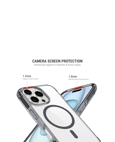 Image of DailyObjects Polycarbonate Case for iPhone 16 Pro Compatible with Mag-Safe Wireless Charging | Reflex Magsafe Shield Slim Shockproof Back Cover, Transparent