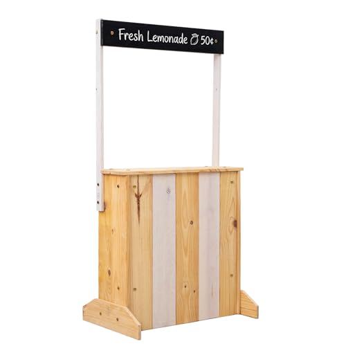 Small Wood Lemonade Stand for Kids (White Finish) | Use as Lemonade Party Decorations, Picnic Decorations Outdoor, Pop Up Store, Lemon-Themed Party Decor, Lemonade Bar for Special Occasions and Events