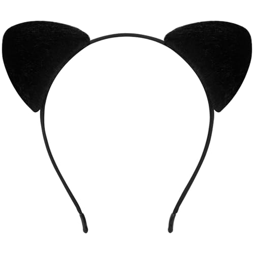 Image of FANYITY Plush Black Cat Ears Headband for Women,Perfect Addition to Catwoman Costumes and Halloween Outfits(Black Cat Ears)