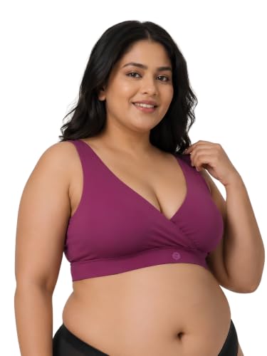 Image of ZELENA Maternity Padded Bra | Removable Cups, Broad Waistband | Soft Stretchable Modal Fabric | Easy Pull Nursing Bra for Pregnancy and Breastfeeding