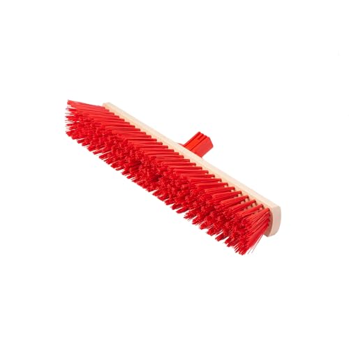 ToM PaR Escoba de Calle | Escoba Industrial Ligera para Exteriores | Escoba con Soporte de Mango de plástico | Sin Mango | Cerdas duras para Patio, terraza, Garaje & jardín | 50 cm