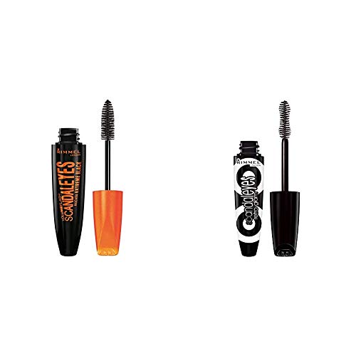 Rimmel Scandaleyes Mascara, Extreme Black, 0.41 Fl Oz (Pack of 1) & Rimmel Scandaleyes Retroglam Mascara, Extreme Black Longwear Mascara for a False Eyelash Look, 0.41 Fl Oz (Pack of 1)