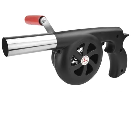 Graceever Ventilador Barbacoa, Soplador de Aire Manual Barbacoa Portátil, Soplador de Aire Manual Barbacoa de Mano, Soplador de Aire de Manivela para Barbacoa para Camping Picnic Cocina al Aire Libre