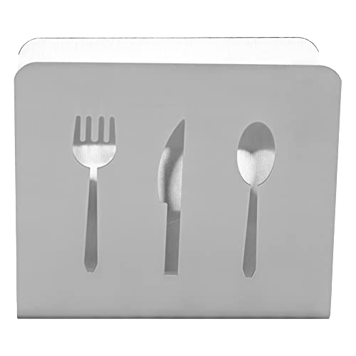 Mimo Style Porta Guardanapos de Aço Inoxidável, para Mesa, Balcão, Cozinha, com Detalhes de Garfo Co