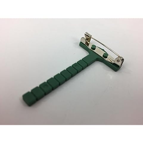 6 X GREEN 5CM CORSAGE T SHAPED CLIP WEDDING WORK, ROSETTE HOLDERS GREEN BRIDE FLORIST CRAFT Cover