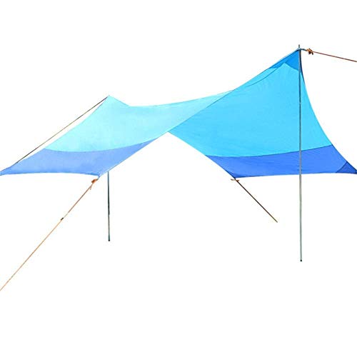 Tienda de la familia 13.8x11.5 Pies Lona impermeable Refugio Sombrilla Hamaca lluvia mosca Carpa con estacas Postes Cuerdas Survival Kit del engranaje for el campamento itinerante de pesca tienda al a