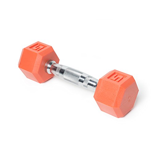 CAP Barbell Color Coated Single PVC Hex Dumbbell, Orange, 5 lb