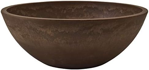 PSW Pot Collection Shallow Garden Bowl Low Planter for Succulents, Bonsai, Fairy Gardens, Herbs, 10-inch, Chocolate