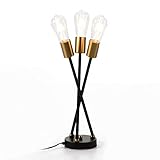 lampara trani asta AlexandreHouse LAMPARA SOBREMESA 20X20X45 METAL NEGRO/DORADO