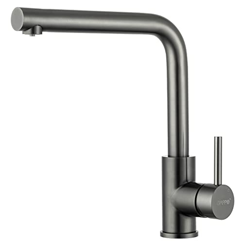 GAPPO Küchenarmatur Edelstahl Pistole Grau 360° Drehbar Trinkwasserhahn 3 in 1 Wasserhahn Reines Wasser Filter Küchearmatur mit Filterwasser Cover